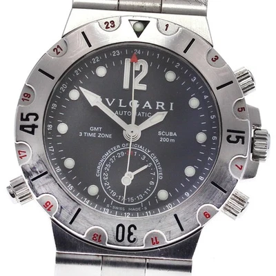 BVLGARI Diagono Scuba SD38SGMT GMT date black Dial Automatic Men's Watch_814090 - Image 1 of 4