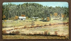 Jim Marsh Small CANADIAN OIL LANDSCAPE PAINTING Glenwood Farm Mayne Island - Picture 1 of 6