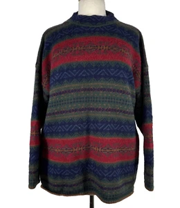 Suéter vintage Mansoon tejido a mano en Reino Unido para mujer talla grande 100 % lana Nordick - Imagen 1 de 12