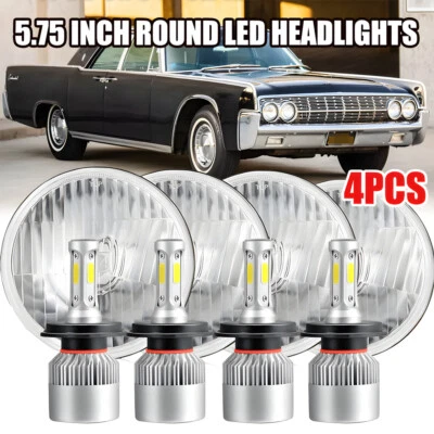 Faros LED altos/bajo para Lincoln Continental 1958-1979 5-3/4" 5,75" con DRL 4 PIEZAS Foto 1 de 4