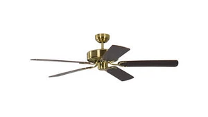 Vintage Ceiling Fan Without Light Flat Brass Matt Mahagoni - Picture 1 of 2