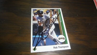 1989 UPPER DECK  ROBBY THOMPSON  AUTO BASEBALL CARD  - Image 1 of 2