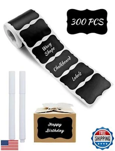 GAUENEEN 300 PCS Wavy Shape Chalkboard Labels, Erasable Reusable Blackboard S - Picture 1 of 5