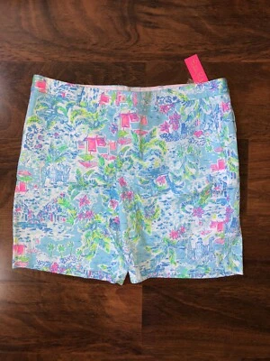 Lilly Pulitzer Hombres 42 Azul What A Lovely Place BEAUMONT SHORTS 9" Frente Plano Nuevo con Etiquetas Foto 1 de 2