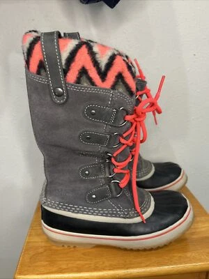 Botas impermeables Sorel Joan of Arctic Knit Premium II para mujer gris gamuza rosa talla 6 Foto 1 de 4