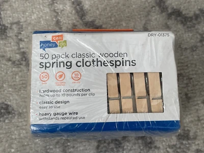 Honey Can Do! Wooden Spring Clothespins Lot of 1 - 50 Count - Image 1 of 4