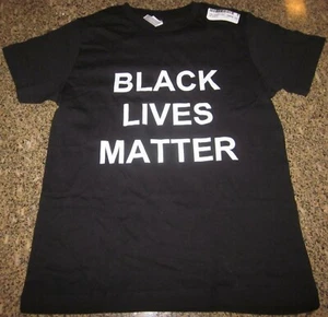 BLACK LIVES MATTER MEDIUM BLACK YOUTH T-SHIRT BY LIVE & TELL NEW WITH TAGS!! - Picture 1 of 3