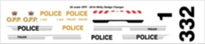1/25 ONTARIO PROVINCIAL POLICE OPP DECALS - AMT 2021 DODGE CHARGER - Bild 1 von 1
