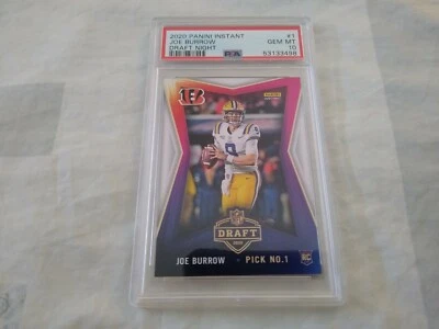 JOE BURROW 2020 Panini Instant Draft Night RC PSA 10 GEM MINT #1 of 8156 - Image 1 of 2