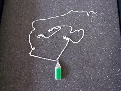 catenina in argento 925 con pendente in giada verde..........14 - Immagine 1 di 2