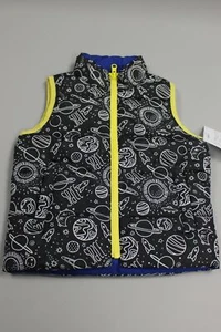 Spotted Zebra Kids' Reversible Puffer Vest, Size: 3T, Space/Blue, New - Picture 1 of 4