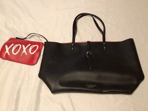 Victoria's Secret Purse Tote Bag~Black W/Red Interior~Clip On Makeup Bag~NWOT! - Picture 1 of 8