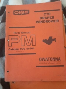 OMC Parts Manual, Catalog 000-56704, 270 Draper Windrower, 104 Pages - Picture 1 of 7