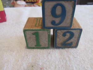 THREE VINTAGE WOODEN BLOCkS - Picture 1 of 2