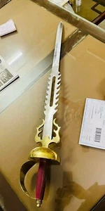 25.0 BEAUTIFUL CUSTOM HANDMADE D2 TOOL STEEL HUNTING D GUARD SWORD WITH SHEATH - Picture 1 of 1