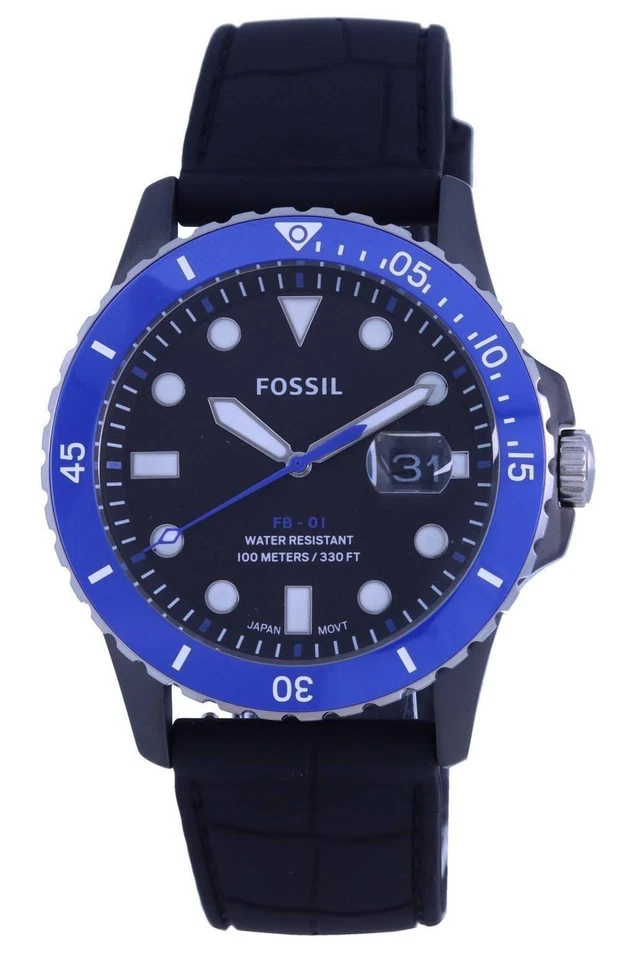 Fossil Fb-01 Three-hand Date Black Silicone Watch CE5022