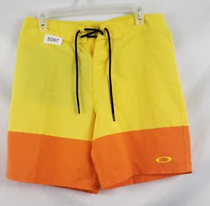 Oakley men's swim trunks board shorts performance fit, size 30x8" yellow orange - Picture 1 of 3