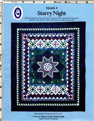 Starry Night- Marti Michell 8mo Not So Block of the Month Series Leaflet Month 4 - Image 1 of 2