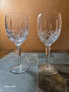 Gorham Crystal LADY ANNE Water Goblet Glass 7 5/8" set of 2 - Picture 1 of 4