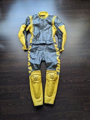 Dainese Ducati Stripe 2 piece Suit Leather Motorcycle Vintage EUR 46 jacket pant - Image 1 of 4