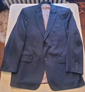 Joseph & Feiss Herren Marineblau Nadelstreifen Anzug Mantel Blazer Gr. 43 L 100% Wolle - Bild 1 von 6