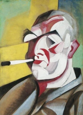 Self Portrait : Hugo Scheiber : 1933 Hungarian Futurist Expressionist Art Print - Image 1 of 2