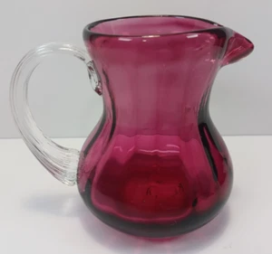 Vintage Cranberry Glass 4" Syrup Pitcher with Pontil - Picture 1 of 6