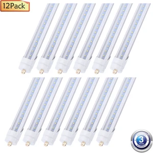 12Pack 8FT Led Shop Light 8 Foot Led Tube Light T8 T12 Single Pin 45W FA8 5000K - Picture 1 of 14