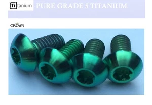 4 pernos de jaula de botella de titanio nitruro verde M5X10 GR5 edición limitada - Imagen 1 de 1