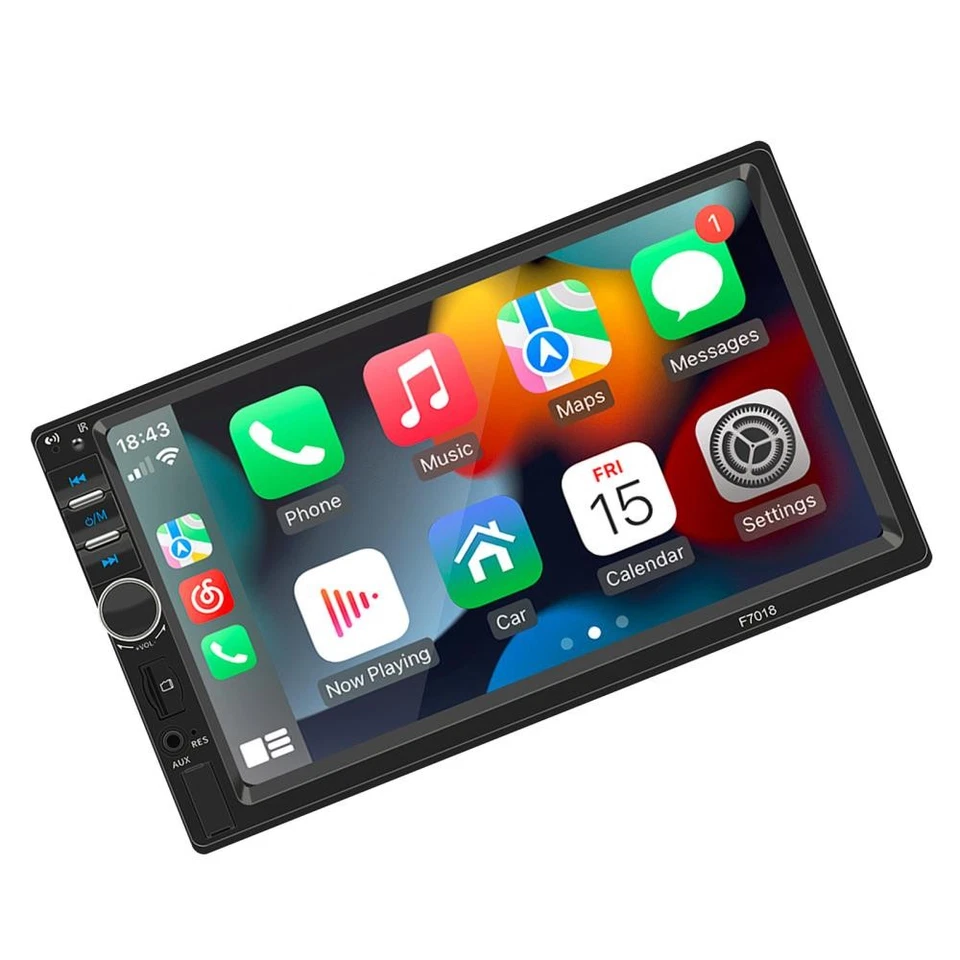 7in Carplay Car Radio Stereo Touch Screen Bluetooth Android Auto FM MP5 Player - Image 1 of 4