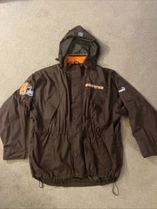 De colección Años 90 NFL PUMA Cleveland Browns Cremallera Botón Capucha Chaqueta Abrigo Talla 2XL - Imagen 1 de 21