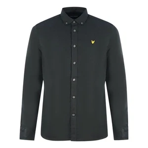 Lyle & Scott Black Long Sleeved Cotton Linen Shirt - Picture 1 of 2