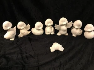 U-PAINT CERAMIC DUCKLINGS READY TO PAINT SET OF 9 BISQUE DUCKS 4" NEW - Picture 1 of 21