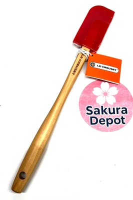 Le Creuset Gourmet Spatula Small 26cm Cherry Red Wood Handle Silicone Head New - Image 1 of 3