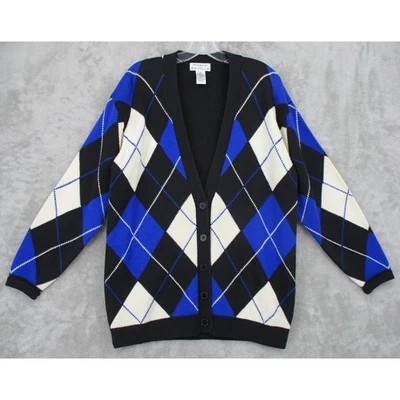 Suéter vintage Rena Rowan para Saville para mujer mediano de gran tamaño Argyle Preppy Foto 1 de 4