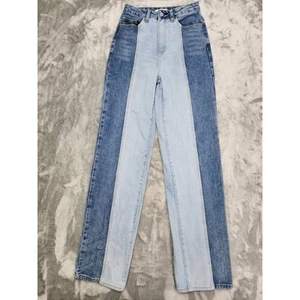 PacSun Eco Two Tone '90s Boyfriend Jeans Size 25 Blue High Rise Retro Mom Baggy - Picture 1 of 11