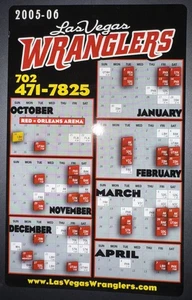 2005-06 LAS VEGAS WRANGLERS ECHL HOCKEY MAGNET SCHEDULE - Picture 1 of 1