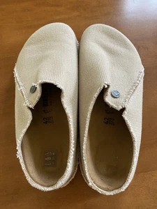 BIRKENSTOCK ZERMATT CANVAS TEXTILE Clogs Stone Tan Size 42 270 NEW - Picture 1 of 10