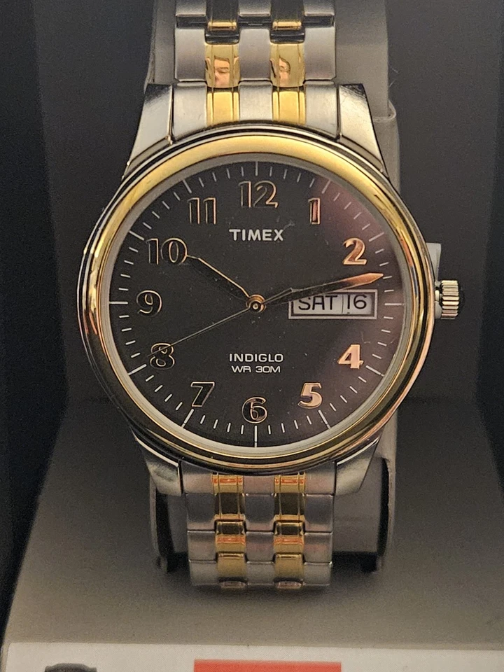 *Nuevo* Reloj de cuarzo Timex Indiglo clásico para hombre 35 mm Foto 1 de 4