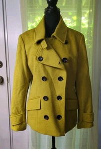 Coldwater Creek Wool Blend Pea Coat Women's M 10/12 Green  - Picture 1 of 14