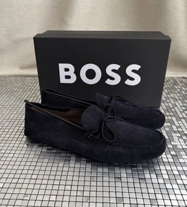 Mocasín de gamuza para hombre Hugo Boss talla UK 11 EUR 45 en azul marino - Imagen 1 de 11