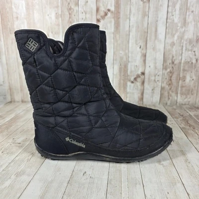 Botas de invierno Columbia para mujer negras acolchadas impermeables talla 8 Foto 1 de 4