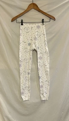 Hanna Andersson Girls Size 8 130cm White Frozen II Long John Pajama Pants - Image 1 of 4