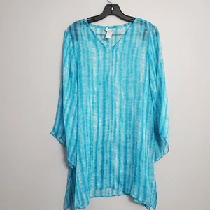 Serengeti Azul Tie-Dye Natación Cubrimiento 3/4 Mangas Playa Vacaciones Náutico Talla S - Imagen 1 de 11