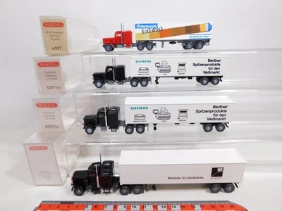 4X Wiking H0 1:87 527 US-Truck Peterbilt: Siemens + WK Ecc Mint + Box #CV406-0,5 - Immagine 1 di 3