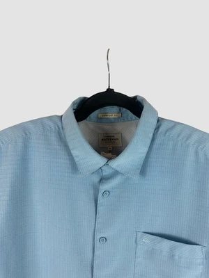 Quiksilver Waterman Men’s XL Short Sleeve Comfort Fit  Striped Button Up Shirt - Image 1 of 4