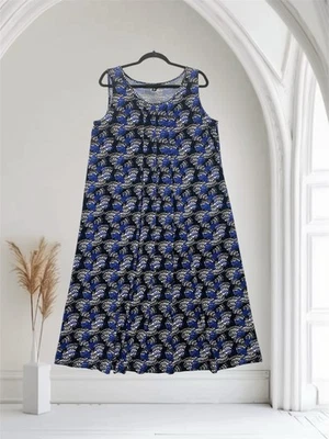 Vestido midi plisado sin mangas George para mujer talla XL elástico estampado múltiple  Foto 1 de 4