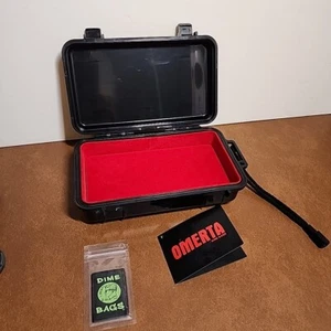 DIME BAGS Omerta Underboss Small Black Plastic Hard Case w/ Red Velvet & Magnets - Picture 1 of 14