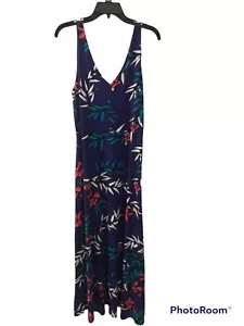 NWT St Tropez West Womens Dress LG Purple Maxi Floral Sleeveless V-Neck Stretch - Picture 1 of 10