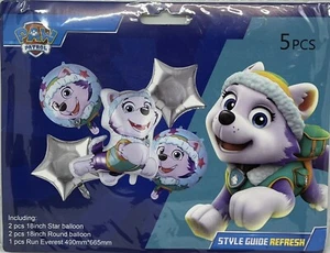 5 Pcs. Happy Birthday Paw Patrol Balloons / 5 globos de Everest - Picture 1 of 1